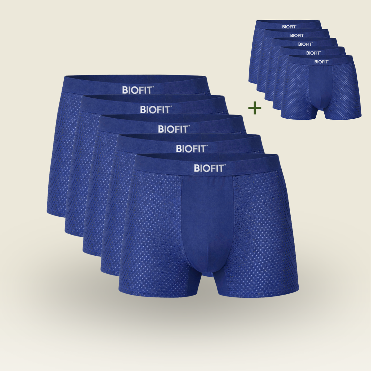 BIOFIT® Essentials Boxer Trunks 5-Pack Blue | + 5 FREE