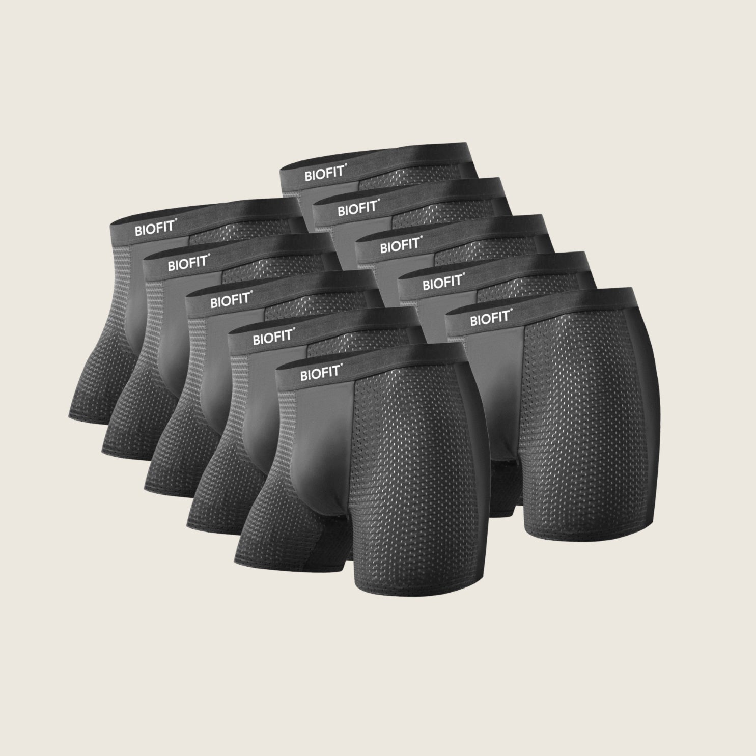 BIOFIT® Essentials Boxer Trunks 5-Pack Grey | + 5 FREE