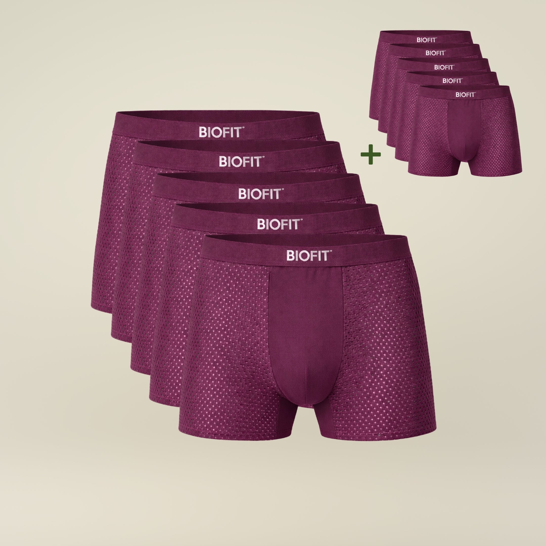 BIOFIT® Essentials Boxer Trunks 5-Pack Red | + 5 FREE
