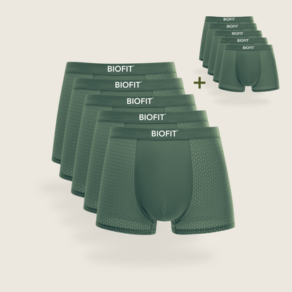 BIOFIT® Bamboe Boxershorts 5-Pack Groen | + 5 GRATIS