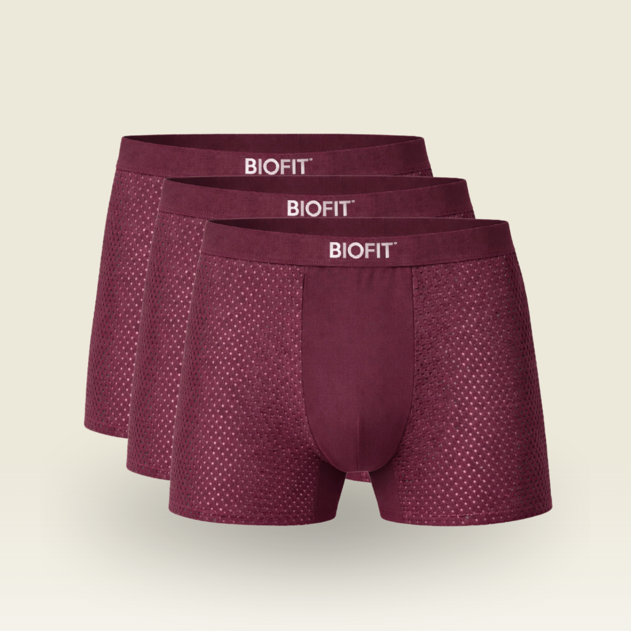 BIOFIT Essentials Boxer Trunks 3-Pack Red