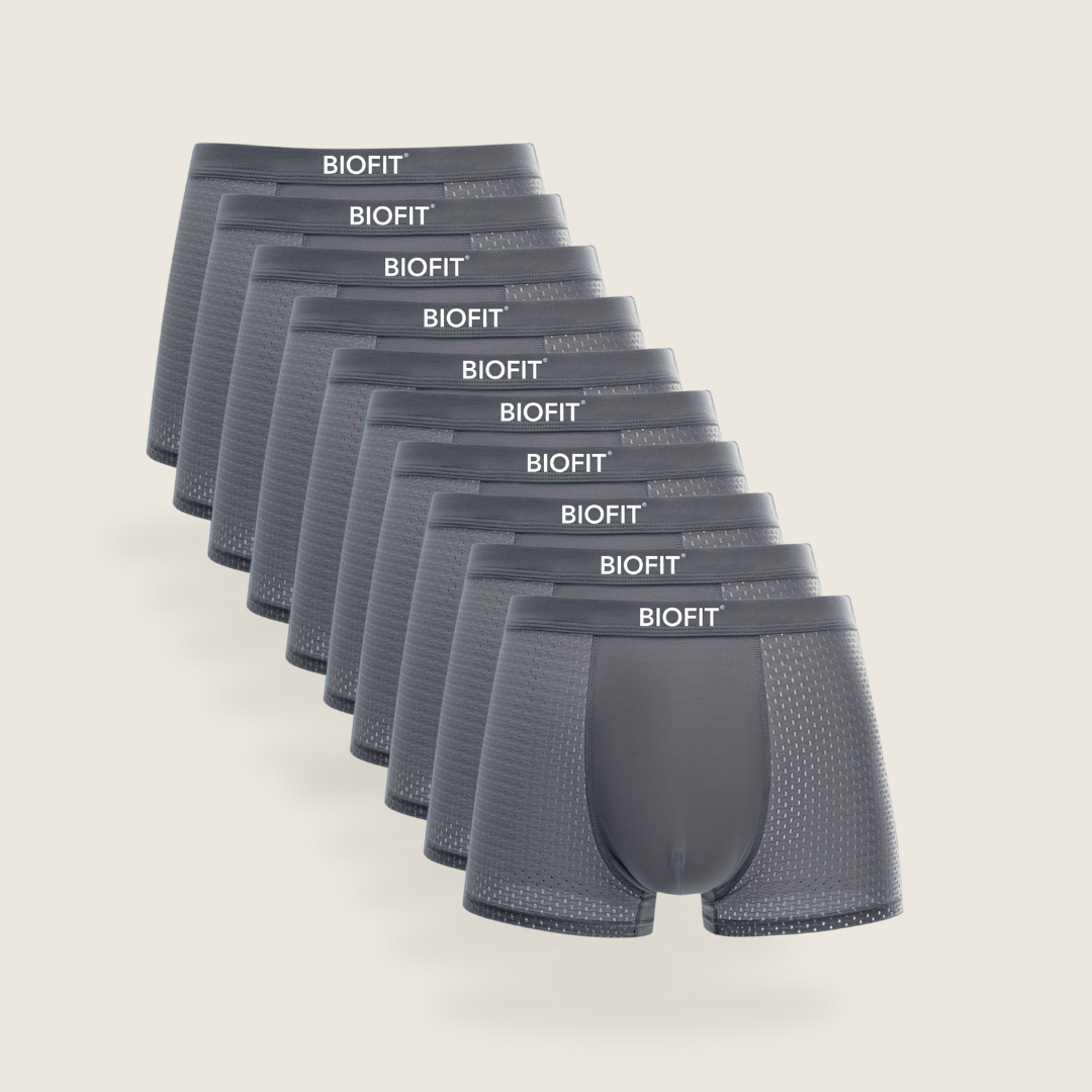 BIOFIT® Bamboe Boxershorts 10-Pack Grijs