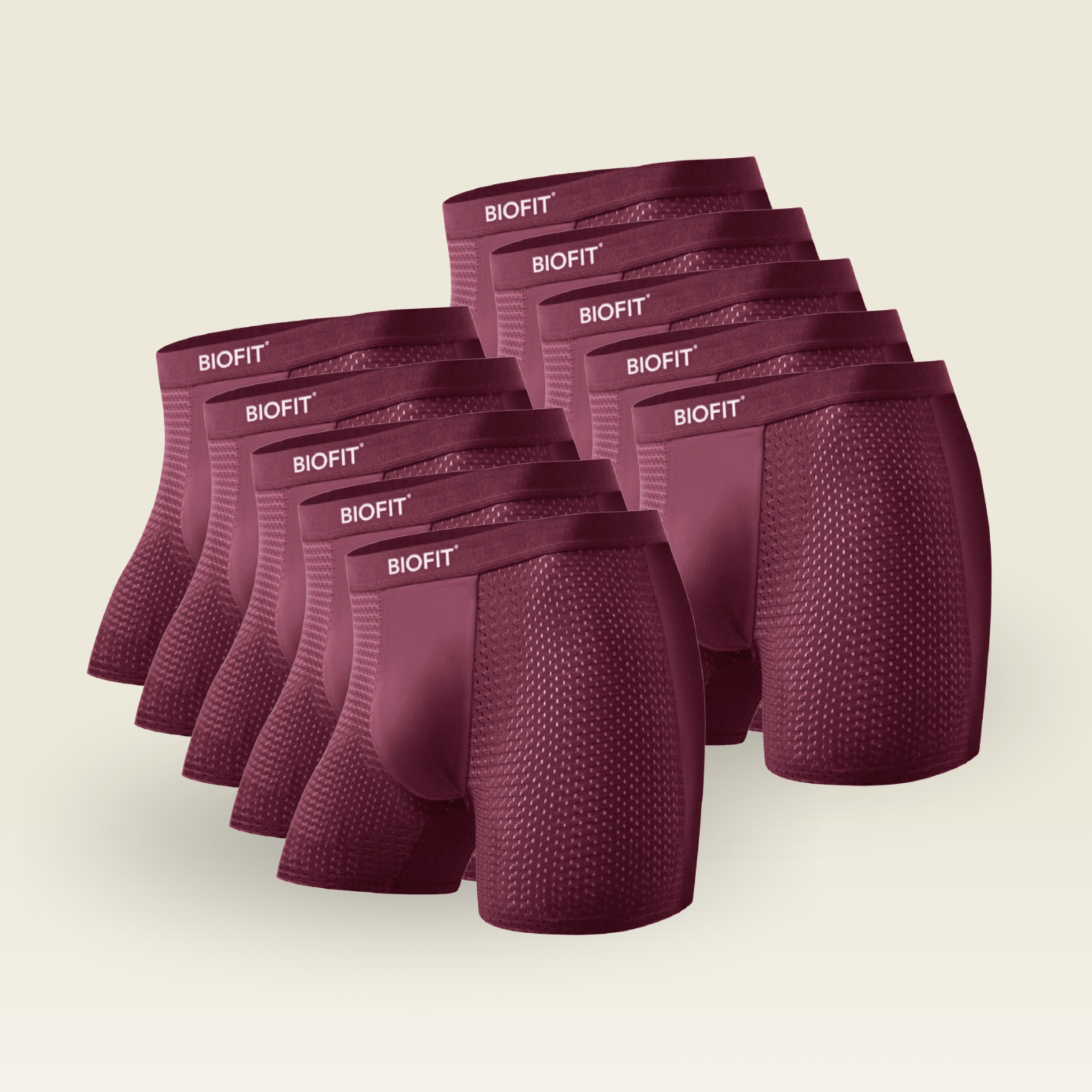 BIOFIT Essentials Boxer Briefs Burgundy | 5 Pack + 5 FREE