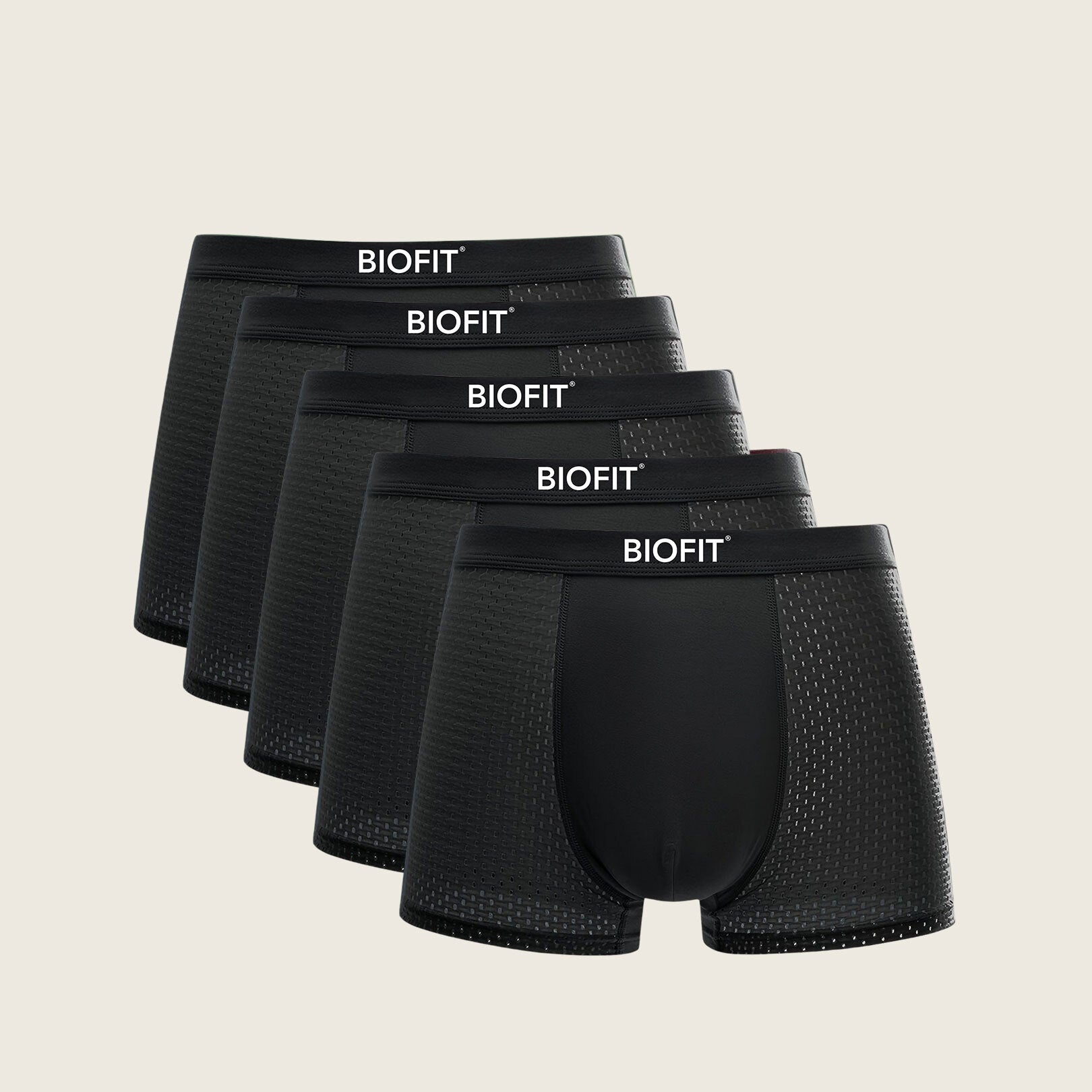 BIOFIT® Bamboe Boxers 5-Pack Zwart