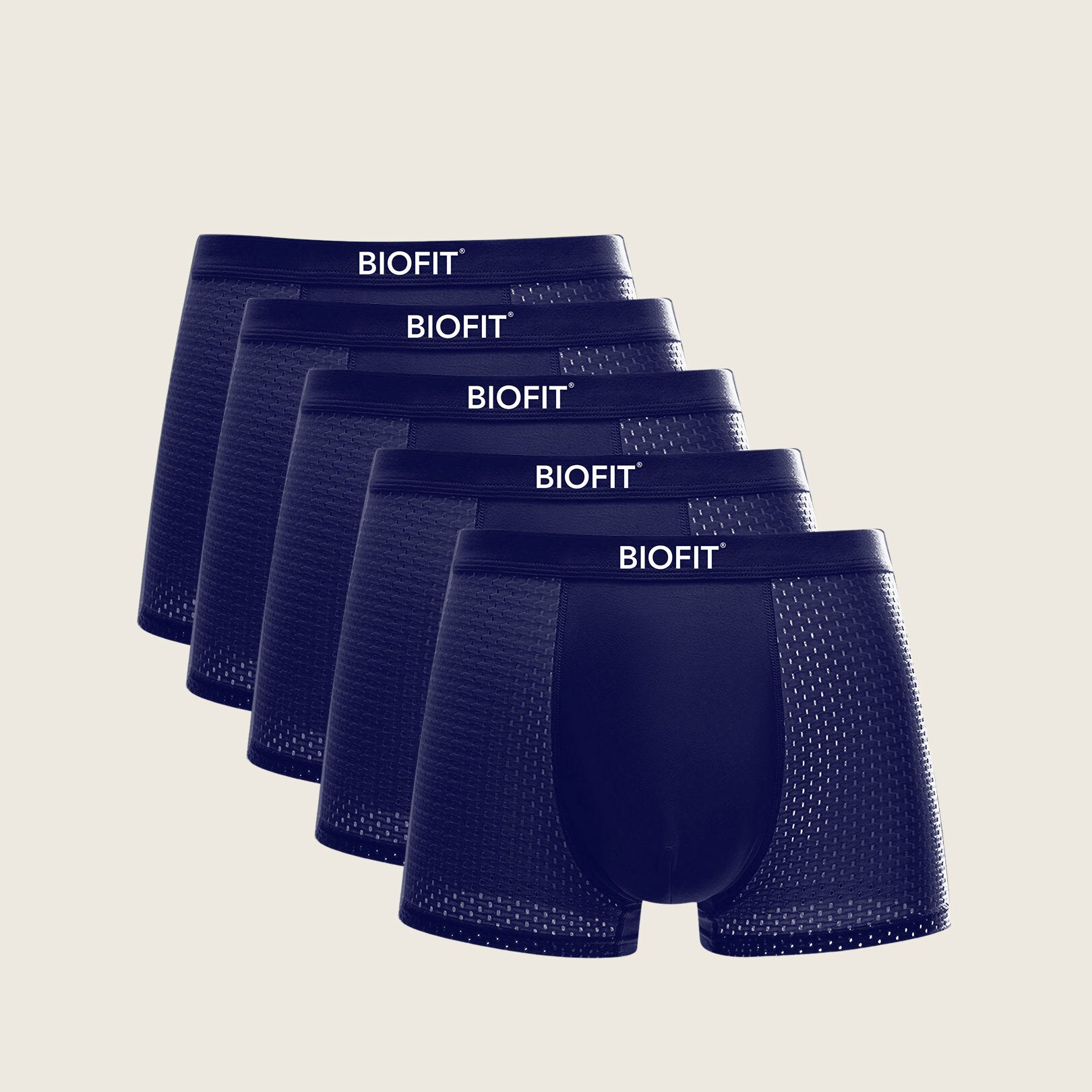 BIOFIT® Bamboe Boxershorts 5-Pack Blauw